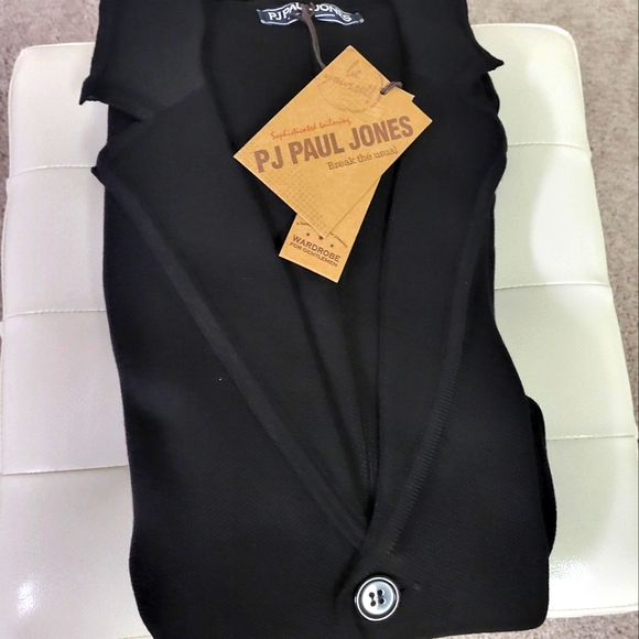 PJ PAUL JONES Men's Cardigan Sweater Shawl Collar Button Down Knit Blazer Jacket - Picture 2 of 12